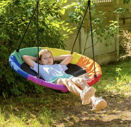 Leagăn pentru copii de grădină – cadru rezistent 110 cm, până la 150 kg