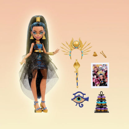 Papusa Cleo De Nile din Monster High cu Accesorii pentru Balul Monstrilor, 29 cm