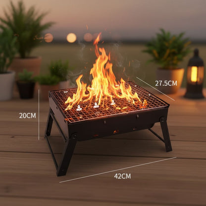 Grătar Portabil Pliabil – Oțel Cromat, 27,5×35,5cm, Camping & Grădină