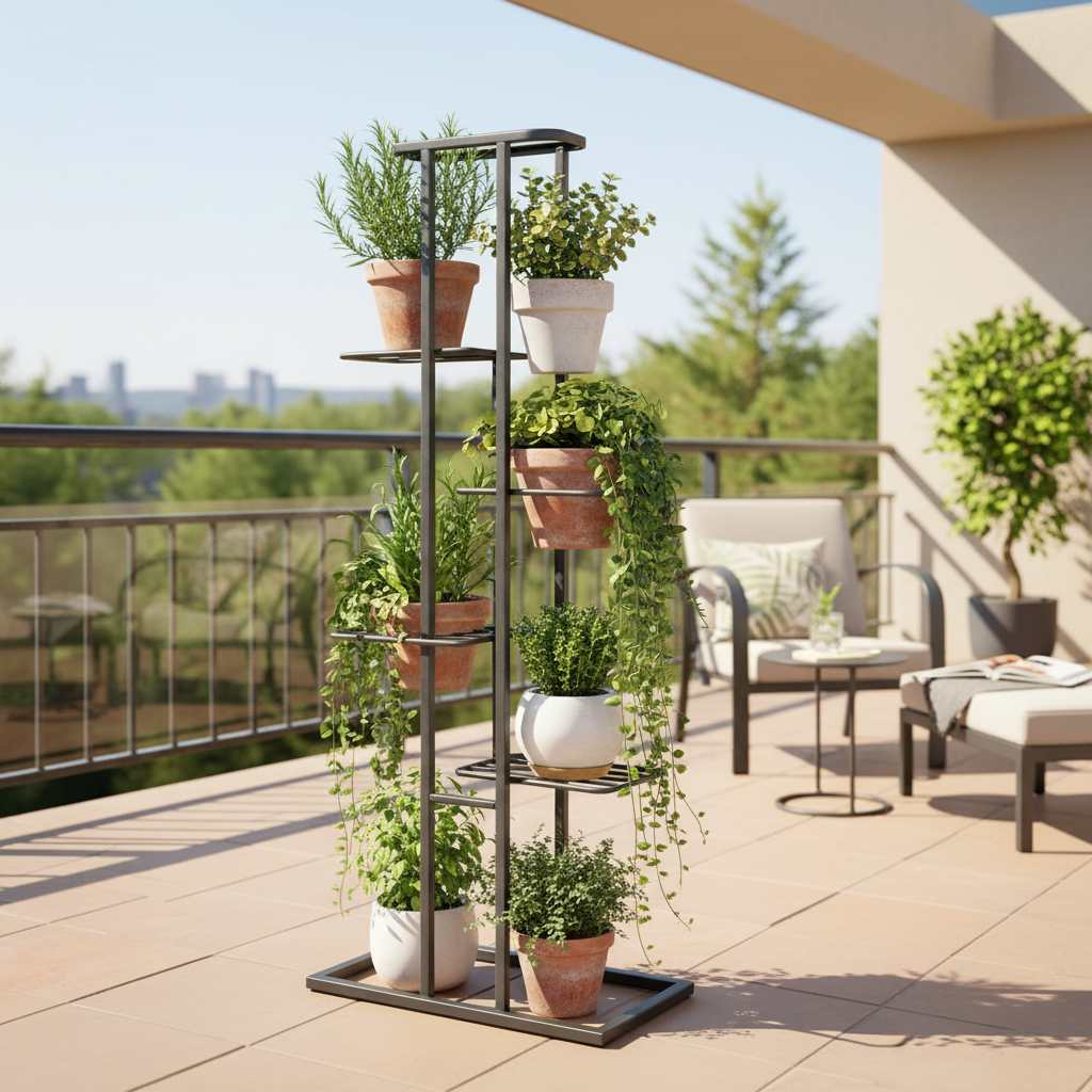 Suport Vertical pentru Flori cu 6 Niveluri 106 cm – Eleganță și Funcționalitate