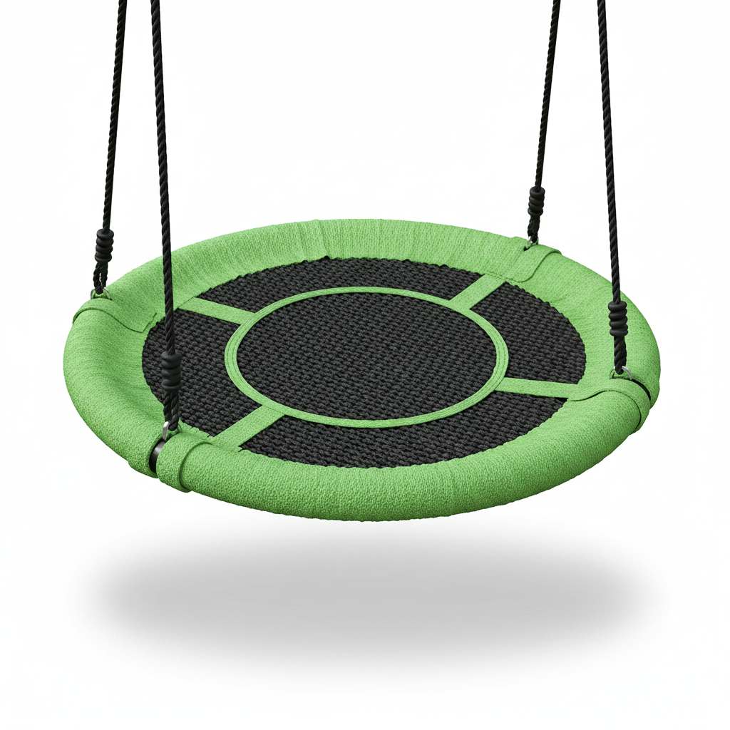 Leagăn Tip Cuib pentru Copii – 100 cm, Verde/Negru, până la 120 kg