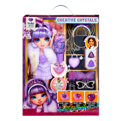 Rainbow High Crystal Fashion Doll Violet Willow – 28 cm, Sparkling Accessories