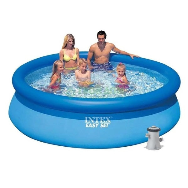 Piscina gonflabila cu pompa cu filtru inclusa Easy set Intex, diametru 305 cm, inaltime 76 cm,  PVC, albastru