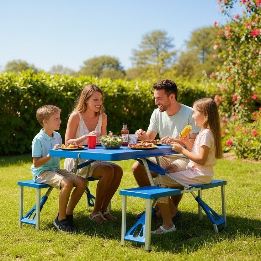 Set Camping Pliabil cu Masă și 4 Scaune - Mobilitate și Confort în Natură