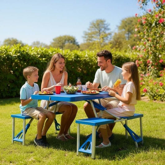 Set Camping Pliabil cu Masă și 4 Scaune - Mobilitate și Confort în Natură