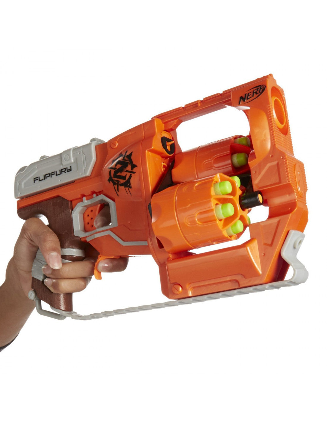 Blaster Nerf Zombie Strike Flipfury – Dublu Butoias, 12 Gloante