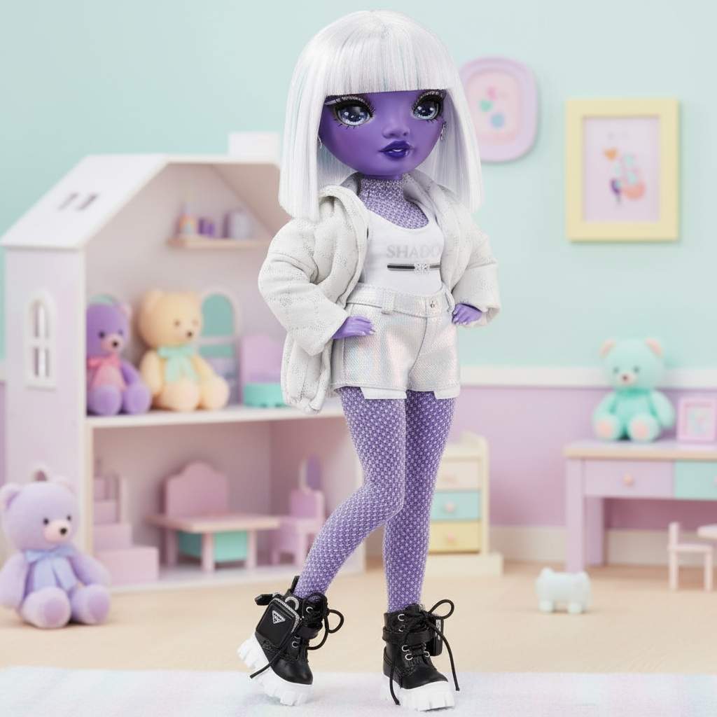 Păpușa Dia Mante de la Rainbow High Shadow High - Fashion Violet cu Accesorii Colorate pentru Joc și Colectare