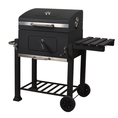 Grătar Memphis cu Grill Fontă 57x41,7 cm – Cenuşar, Suprafață Laterală și 2 Roți